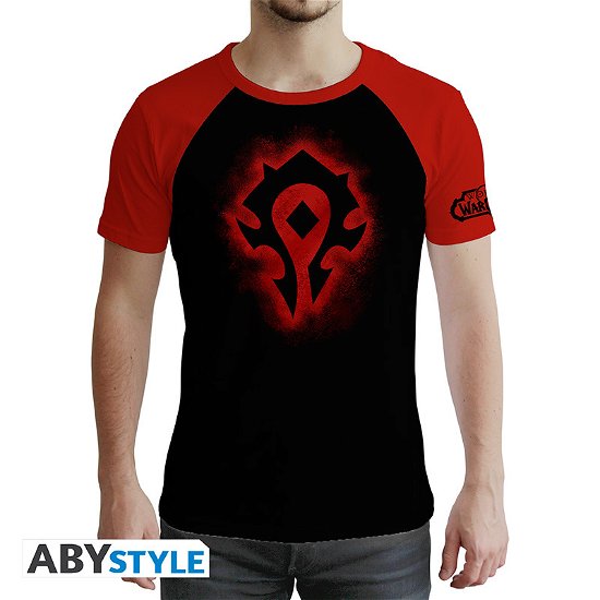 WORLD OF WARCRAFT - Tshirt Horde man SS Red & Bl - T-Shirt Männer - Merchandise - ABYstyle - 3665361061892 - 7. februar 2019