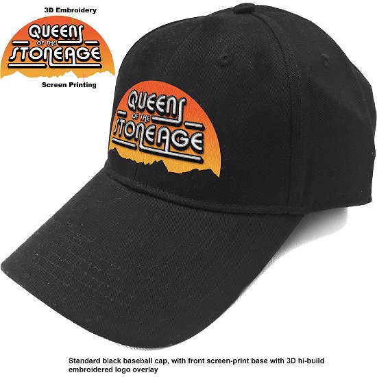 Queens Of The Stone Age Unisex Baseball Cap: Sunrise Logo - Queens Of The Stone Age - Fanituote - ROCK OFF - 5056170676892 - 