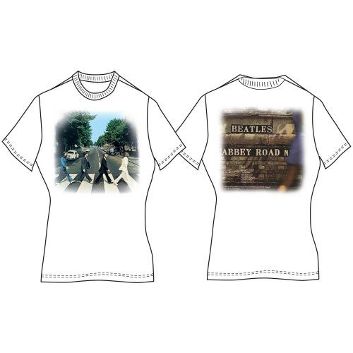 The Beatles Ladies T-Shirt: Vintage Abbey Road (White) (Back Print) - The Beatles - Gadżety -  - 5056368606892 - 21 marca 2023