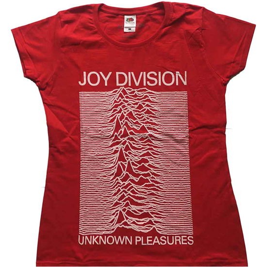 Cover for Joy Division · Joy Division Ladies T-Shirt: Unknown Pleasures (T-shirt) [size L] [Red - Ladies edition]