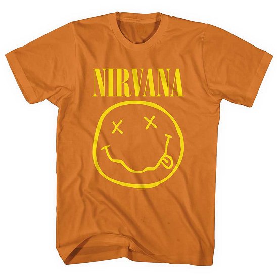Nirvana Unisex T-Shirt: Yellow Happy Face - Nirvana - Marchandise -  - 5056561036892 - 