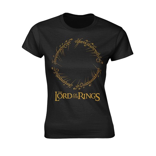 Cover for Lord of the Rings · Ring Inscription Gold (T-shirt) [Black edition] (2018)