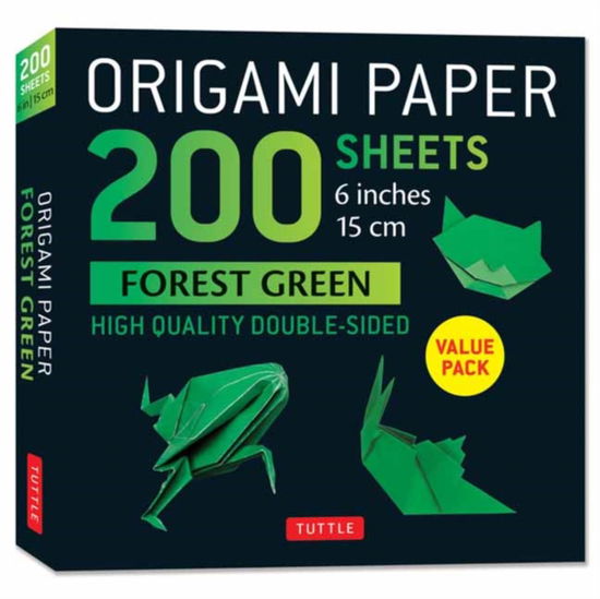 Cover for Origami Paper 200 sheets Forest Green 6&quot; (15 cm): Solid Green Double-Sided Origami Sheets with Instructions for 9 Projects (Papirvare) (2025)