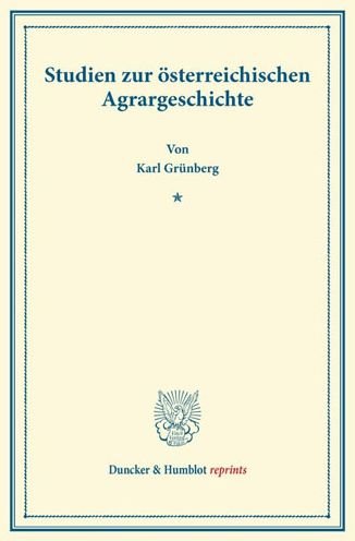 Cover for Grünberg · Studien zur österreichischen A (Book) (2013)