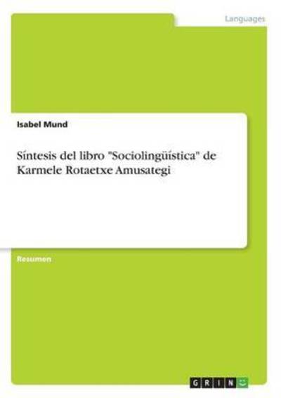 Cover for Mund · Síntesis del libro &quot;Sociolingüísti (Book)