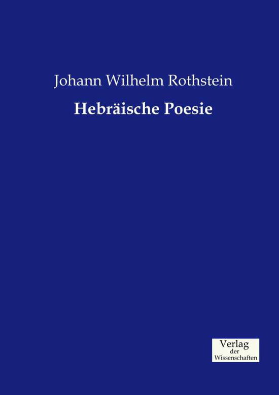 Cover for Rothstein · Hebräische Poesie (Book) (2019)