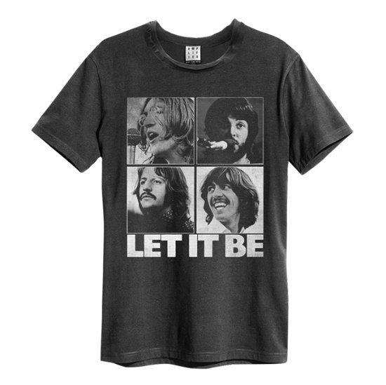 Beatles Let It Be Amplified Vintage Charcoal Small T Shirt - The Beatles - Produtos - AMPLIFIED - 5054488392893 - 1 de julho de 2020