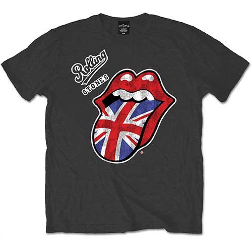 Cover for The Rolling Stones · The Rolling Stones Unisex T-Shirt: Vintage British Tongue (T-shirt) [size S] [Black - Unisex edition] (2016)