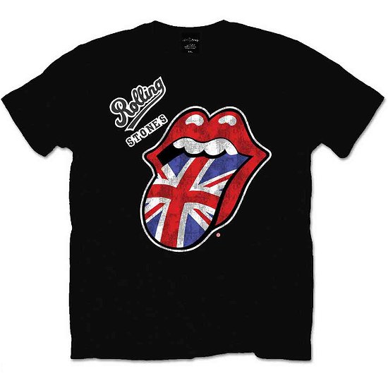 Cover for The Rolling Stones · The Rolling Stones Unisex T-Shirt: Vintage British Tongue (T-shirt) [size S] [Black - Unisex edition] (2016)