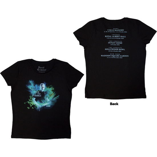 Cover for David Gilmour · David Gilmour Ladies T-Shirt: Luck &amp; Strange Rome (Black) (Back Print &amp; Ex-Tour) (T-shirt) [size S] (2025)