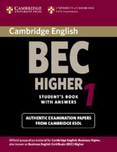 Cover for University of Cambridge Local Examinations Syndicate · Cambridge BEC Higher 1: Practice Tests from the University of Cambridge Local Examinations Syndicate - BEC Practice Tests (Paperback Bog) (2002)