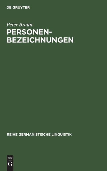 Cover for Peter Braun · Personenbezeichnungen (Book) (1997)