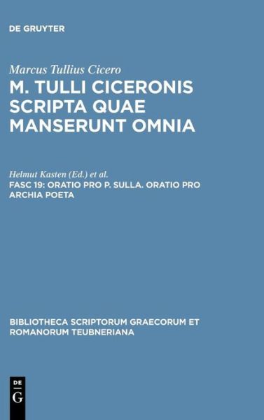 Cover for Cicero / Kasten · Scripta Quae Manserunt Omnia, Pb (Book) [Reprint of the 3rd 1966 edition] (1993)