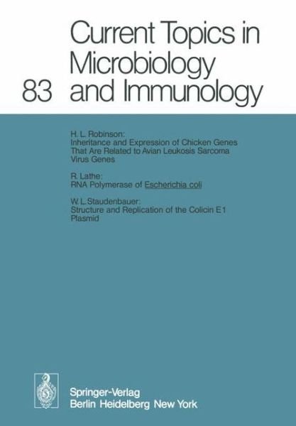 Cover for H L Robinson · Current Topics in Microbiology and Immunology - Current Topics in Microbiology and Immunology (Paperback Book) [Softcover reprint of the original 1st ed. 1978 edition] (2011)