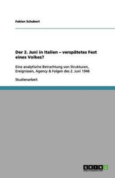 Cover for Schubert · Der 2. Juni in Italien   versp (Buch) (2012)