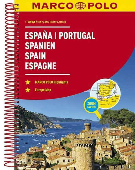 Cover for Marco Polo · Spain and Portugal Marco Polo Road Atlas (Spiral Book) (2018)