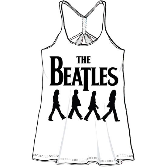 The Beatles Ladies Vest T-Shirt: Abbey Road Walking (Baby Doll) - The Beatles - Merchandise - Apple Corps - Apparel - 5055295330894 - 