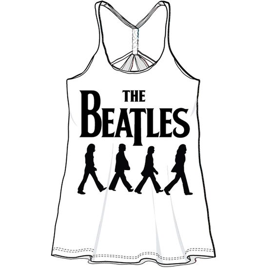 The Beatles Ladies Vest T-Shirt: Abbey Road Walking (Baby Doll) - The Beatles - Fanituote - Apple Corps - Apparel - 5055295330894 - 