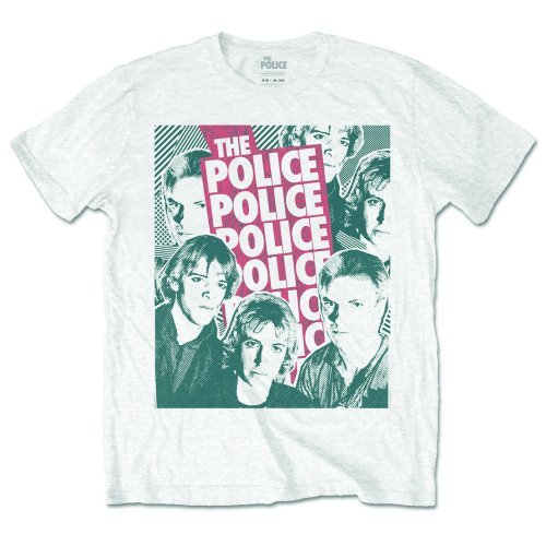 Cover for Police - The · The Police Unisex T-Shirt: Half-tone Faces (T-shirt) [size S] [White - Unisex edition]
