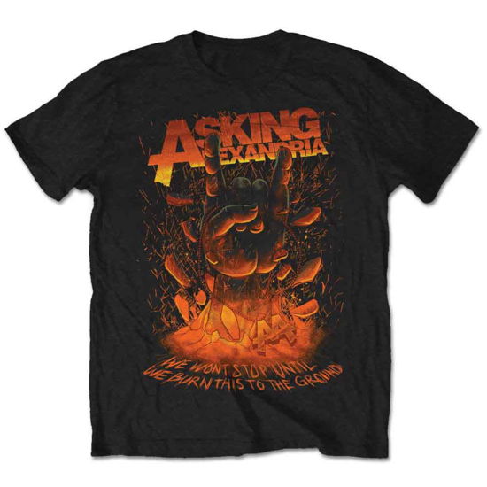 Asking Alexandria Unisex T-Shirt: Metal Hand (Retail Pack) - Asking Alexandria - Koopwaar - Bandmerch - 5056170627894 - 