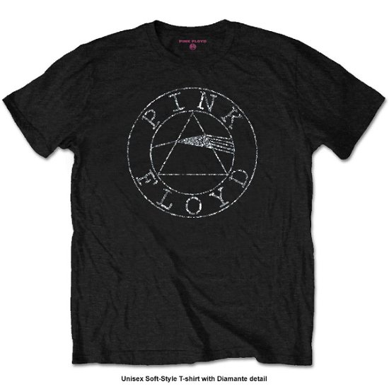 Pink Floyd Unisex T-Shirt: Circle Logo (Embellished) - Pink Floyd - Fanituote -  - 5056170685894 - 