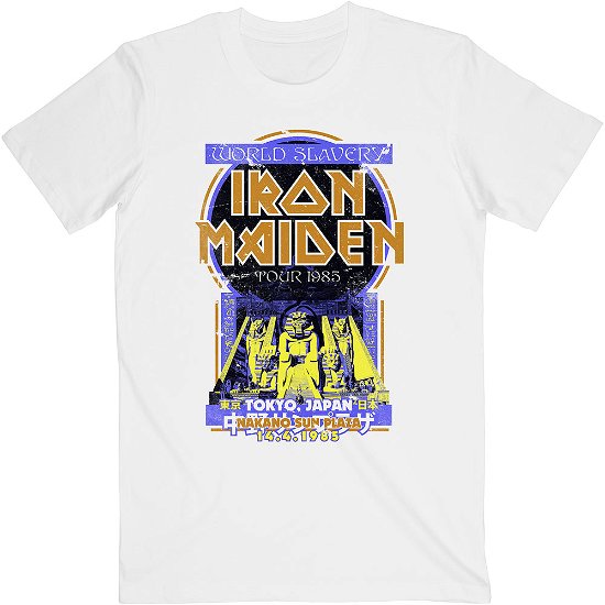 Cover for Iron Maiden · Iron Maiden Unisex T-Shirt: Powerslave Japan Flyer (T-shirt) [size S] [White - Unisex edition]