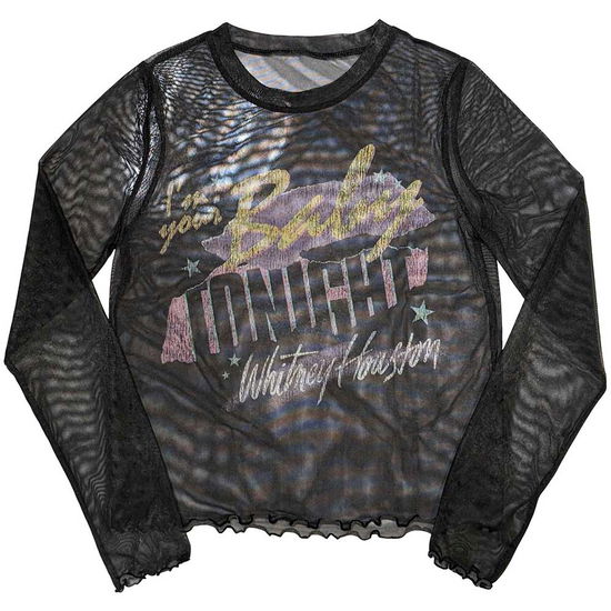 Cover for Whitney Houston · Whitney Houston Ladies Long Sleeve T-Shirt: I'm Your Baby (Mesh) (Klær) [size XS]