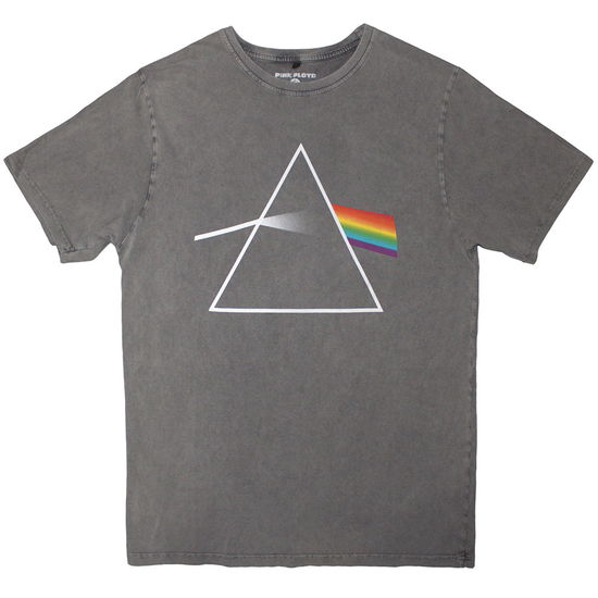 Cover for Pink Floyd · Pink Floyd Unisex Stone Wash T-Shirt: Dark Side of the Moon Album (Grey) (T-shirt) [size L] (2025)