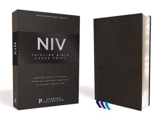 Cover for Zondervan Zondervan · NIV, Thinline Bible, Large Print, Premium Goatskin Leather, Black, Premier Collection, Art Gilded Edges, Comfort Print (Lederbuch) (2018)