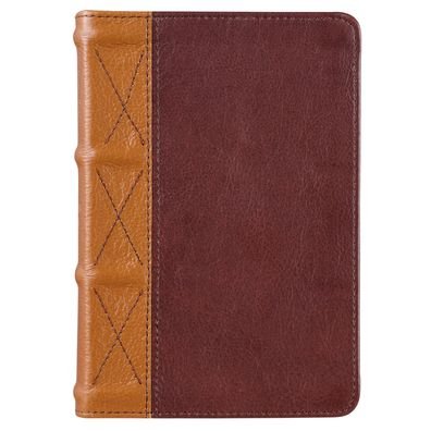 Cover for Christian Art Gifts Inc · KJV Large Print Compact Bible Two-Tone Toffee / Brandy Full Grain Leather (Leather Book) (2021)