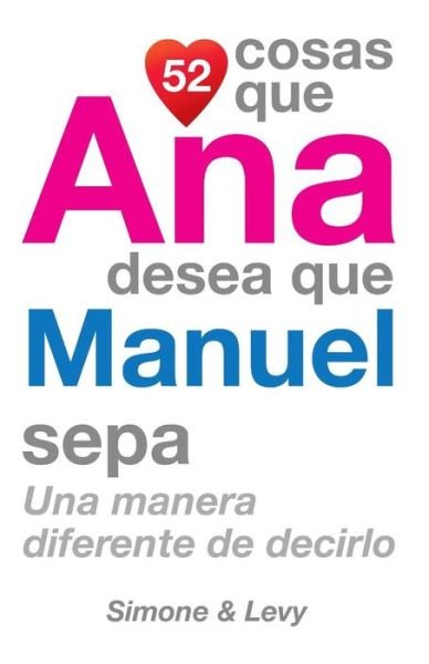 Cover for J L Leyva · 52 Cosas Que Ana Desea Que Manuel Sepa: Una Manera Diferente De Decirlo (Paperback Bog) (2014)