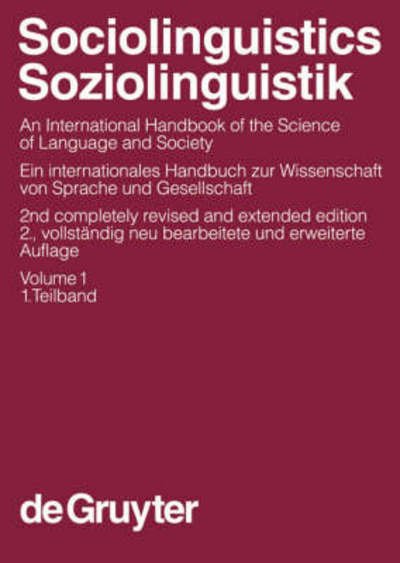 Sociolinguistics / Soziolinguistik.1 - U Ammon - Bøker - Walter de Gruyter - 9783110141894 - 17. desember 2004
