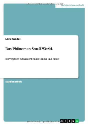 Cover for Roedel · Das Phänomen Small-World. (Bok) [German edition] (2013)