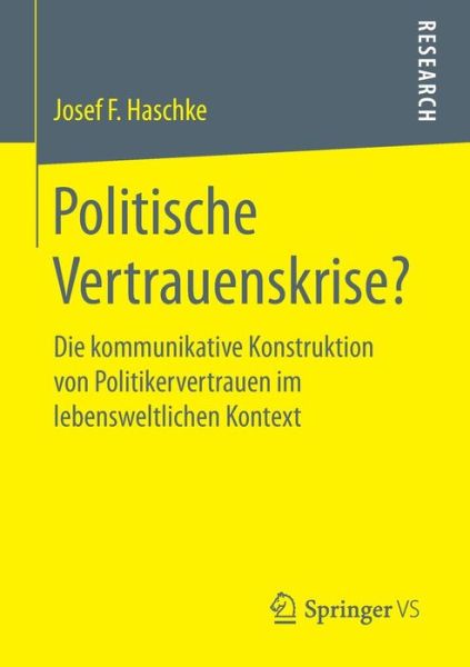 Cover for Haschke · Politische Vertrauenskrise? (Book) (2016)