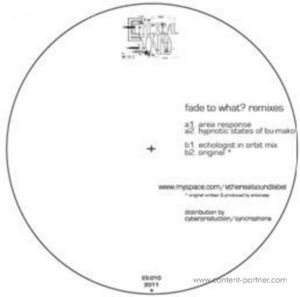 Cover for Anton Zap · Fade to What? (Echologist Rmx) (12&quot;) (2011)