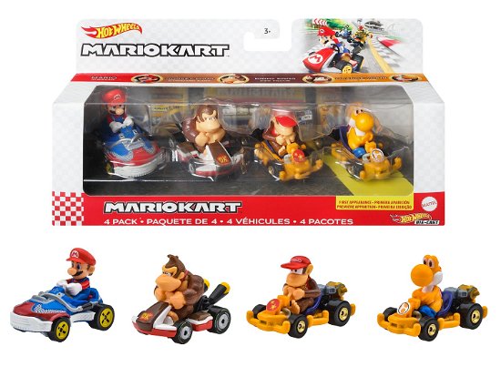Hot Wheels Mario Kart Die-cast 4st. - Mattel - Merchandise -  - 0194735018895 - 31 juli 2022