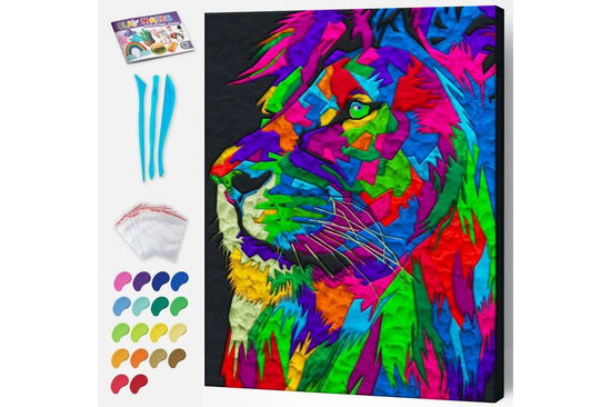 Cover for Splat Planet · Splat Planet - Clay Painting On Canvas 30x40cm - Lion (777684) (Toys)