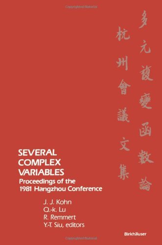 Cover for J. Kohn · Several Complex Variables: Proceedings of the 1981 Hangzhou Conference (Paperback Book) [Softcover Reprint of the Original 1st Ed. 1984 edition] (1984)
