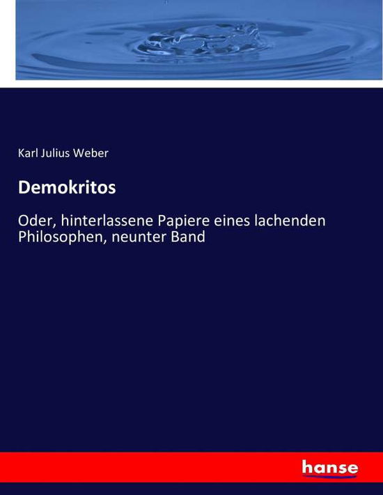 Demokritos - Weber - Livres -  - 9783743416895 - 26 novembre 2016