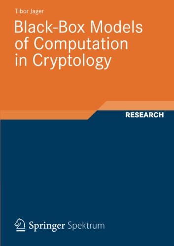 Cover for Tibor Jager · Black-Box Models of Computation in Cryptology (Paperback Book) (2012)