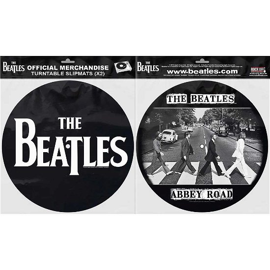 The Beatles Turntable Slipmat Set: Drop T Logo & Abbey Road - The Beatles - Audio & HiFi - ROCK OFF - 5055339788896 - 