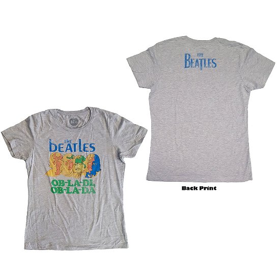 Cover for The Beatles · The Beatles Ladies T-Shirt: Vintage Ob La Di (Back Print) (T-shirt) [size S] [Grey - Ladies edition]