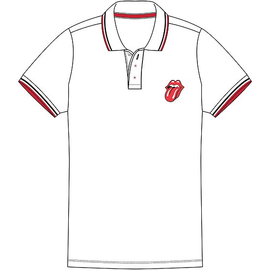 Cover for The Rolling Stones · The Rolling Stones Unisex Polo Shirt: Classic Tongue (Bekleidung) [size S] [White - Unisex edition]
