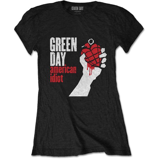 Green Day Ladies T-Shirt: American Idiot - Green Day - Marchandise -  - 5056561041896 - 