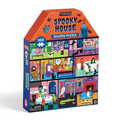Spooky House 100 piece House-Shaped Puzzle - Mudpuppy - Brætspil - Galison - 9780735378896 - 3. august 2023