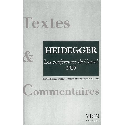 Cover for Martin Heidegger · Les Conferences De Cassel (1925): Correspondance Dilthey-husserl (1911) (Textes &amp; Commentaires) (French Edition) (Paperback Book) [French edition] (2003)