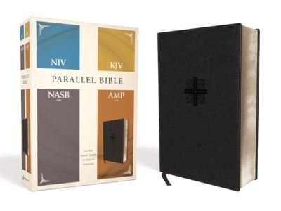 Cover for Zondervan · NIV, KJV, NASB, Amplified, Parallel Bible, Leathersoft, Black Four Bible Versions Together for Study and Comparison (Book) (2020)