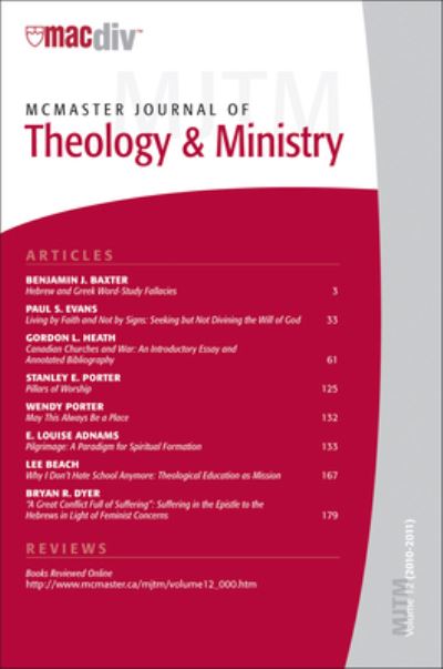 Cover for Hughson T. Ong · McMaster Journal of Theology and Ministry (Book) (2011)