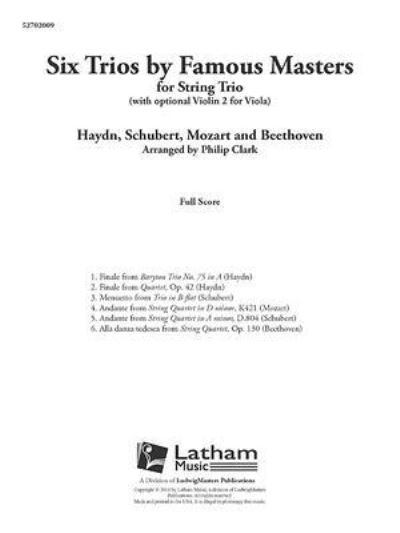 Six Trios by Famous Masters (Score) - Philip Clark - Books - Alfred Music - 9781633610897 - September 1, 2020