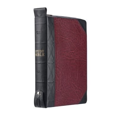 Cover for Christian Art Publishers · KJV Study Bible, Standard Print Faux Leather Flexcover w/Thumb Index, King James Version Holy Bible, Black / Burgundy, Zipper Closure (Leather Book) (2022)
